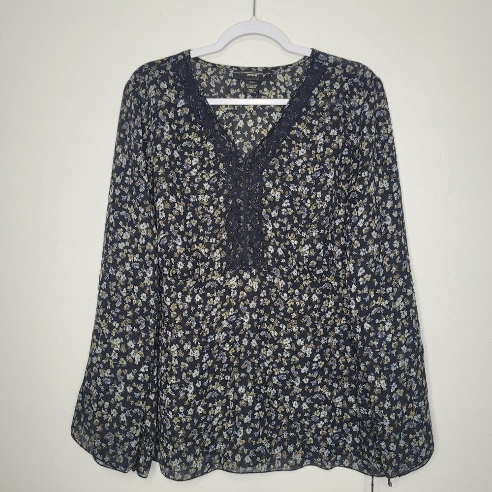 Venezia vintage y2k dark moody floral witchy babydoll ditsy plus size top 18/20